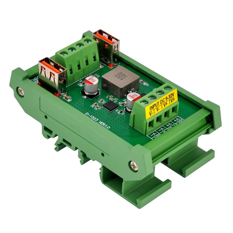 DIN Rail Mount USB DC5V 2.4/4.8Amp Buck Converter Step-down Regulator