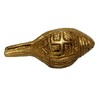 Purpledip Brass Shankha: Holy Conch Design Small Idol with Hindu