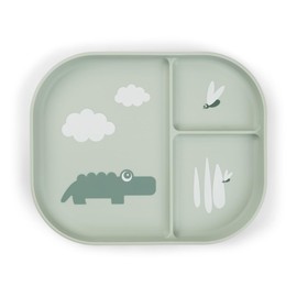 Done by Deer Foodie Children's Plate with Dividers - Children's & Baby Plate Non-Slip - BPA-Free Children's Tableware and Baby Tableware Made of 100% Food Grade PP - 22 x 18 x 2 cm