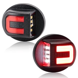 LUDARM LED License Plate Light Compatible with F150 1990-2014 F250 F350 1980-1999 F250 F350 F450 F550 super duty1999-2016 Bronco80-96 Ranger83-11 6500K Tag White Light&C-Shaped Rear Parking Red Light