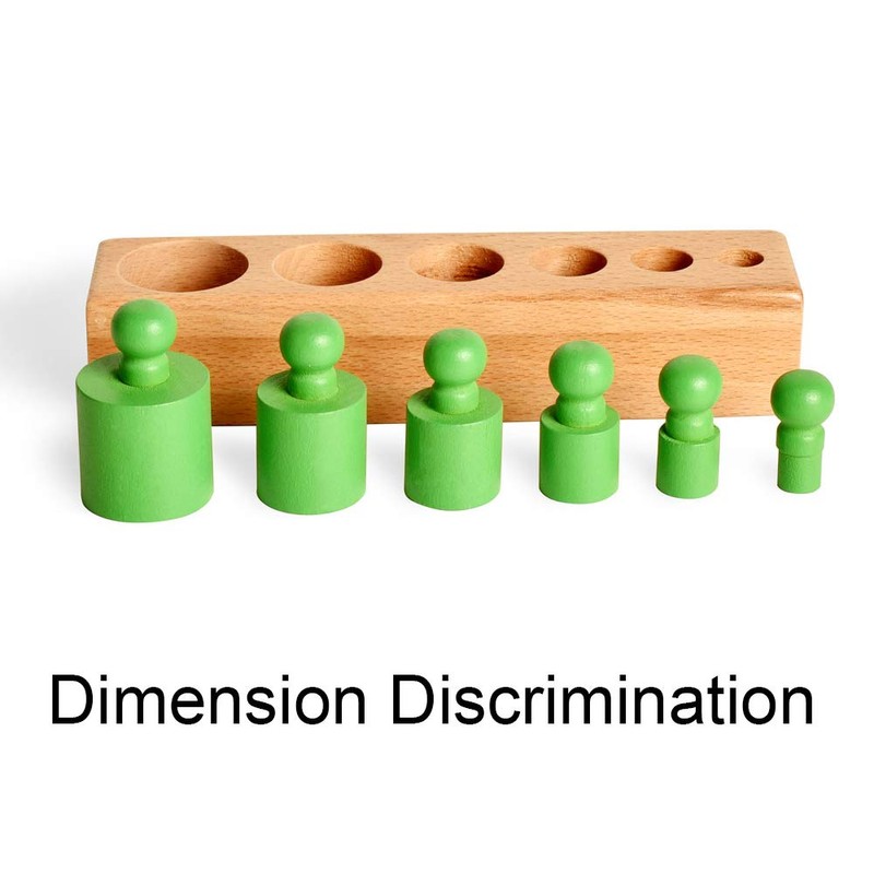 BOHS Montessori Knobbed Cylinders Blocks - 6 Pegs / 6.7
