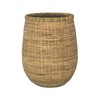 Pottery Pots 14.6" W Large Round Bamboo Cement/Bamboo Indoor Outdoor