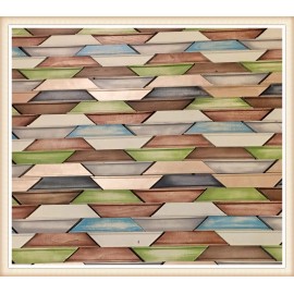 COJIMAR BAZAR Wall Wood Mosaic Multicolor Tile BOX of 11 Mosaics of Model Azteca 14” x 11 ½”