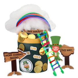 Jetec Leprechaun Trap Kit with 8 x 5 Green Trap Box St Patrick's Day Leprechaun Trap Supplies St Patrick's Day Decorations Catch a Leprechaun Trap St Patrick's Day Crafts