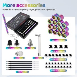 Burrneri Upgraded Fidget Pen Decompression Magnetic Metal Pen With Fidgets Magnets Stylus-Best Gift for 8-12 Years Old-Magnet Pen-Unique Gifts for Teen Girls & Boys