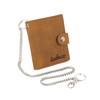 EUROROUTIER ® Biker Wallet Motorcyclist Genuine Leather Brown with Chain,