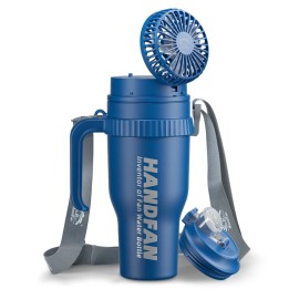 Brand Distribution- 2025 Handfan Sports Water Bottle 40oz Tumbler with Handle Friendly for Business Giftscolor: Blue, capacity: 1-1.5L