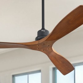 Sofucor 52 Inch Wood Ceiling Fans without Lights 3 Wood Reversible Blades Controlled by Remote, Farmhouse Ceiling Fan with DC Motor No Light For Living Room, Bedroom, Dinning Room, Patio With Cover