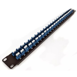 RiteAV 1U 48port Patch Panel w/ LC Duplex Singlemode Blue Colored Adapters