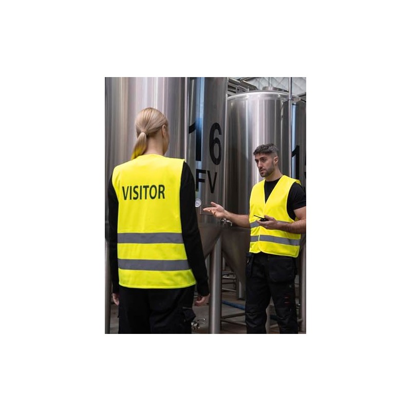 GIDUTEX Safety vest with reflective strips, washable, yellow