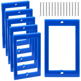 vibedor 6 PCS Single Gang Outlet Receptacle Box Extenders 1/4" Electrical Outlet Extenders with 12 Screws for Electric Switches and Electric Box (Blue)