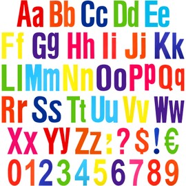 Tenare 268 Pcs Bulletin Board Letters Alphabet Letters Numbers and Punctuation Cutouts Letters Fun Bulletin Board Set for Classroom Chalkboard Bulletin Board Display (Rainbow Color,5 Inches)