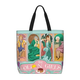 The Gold Girls Tote Bags Large Shopping Grocery Shoulder Bag Thank You for Being A Friend Friendship for Women Girls
