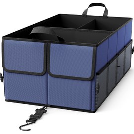 EPAuto 3-Compartment Cargo Trunk Storage Organizer, Blue