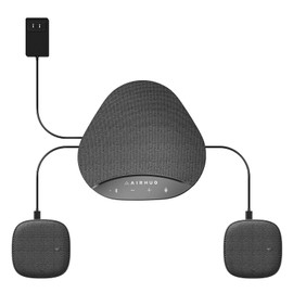AIRHUG Bluetooth Speakerphone,Conference Speaker with Microphone,360°Voice Pickup,with 2 Expansion Microphones,fits 8 People
