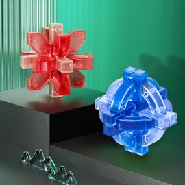 Challenging IQ Lock Toys, Brain Teasers 3D Puzzles, 3D Brain Teaser Educational Puzzles Interlocking Games for IQ Test, Unique Gift for Christmas and Birthdays(2 PCS)