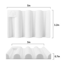 Premium Silicone Soap Dish, Bathtub Soap Dish with Drainage, Non-Slip Design, Easy to Clean, Keep Soap Dry, Extend Soap Life for Bathroom Shower Kitchen (White, 1 pcs)