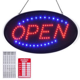 KEBE LED Open Sign, High Visibility Advertisement Board Bright Electric Display Sign Flashing Light for Walls Business Window Bar Shop Hotel, 23" x 14"