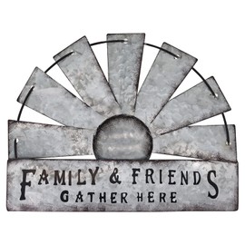 Fleecy day Metal Half Windmill Decor, Rustic Farmhouse Wall Art Decor, Metal Art Wall Decor for Living Home Bedroom Dark Kitchen