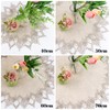 URROMA Linen Round Doily,20x20 Inch Beige Table Cover with Lace