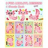 Aowplc 32 Sheets Axolotl Make-a-Face Stickers Mix 'n Match Crafts