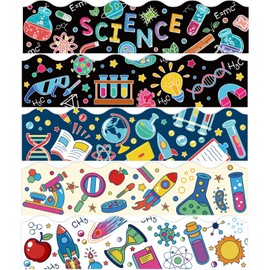 Qpout 59Ft Science Bulletin Board Borders,Self-Adhesive Chemical Science Lab Border Sticker Decorations for Back to School Classroom Office Whiteboard Wall Blackboard Decor Home