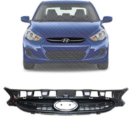 US AUTO PARTS PLUS New Front Grille Textured Shell And Insert Direct Replacement For Hyundai Accent 2015-2017 863511R510 HY1200184