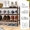 viewcare Shoe Rack for Closet, 3-Tier Bamboo Wood Shoe Racks,