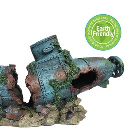 SLOCME Aquarium Submarine Ornaments Shipwreck Decorations - Resin Material Sunken Ship Decorations Eco-Friendly for Aquarium Environments Accessories