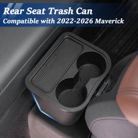 TOPINSTALL Custom Trash Can Drink Holder for 2022-2026 Ford Maverick, Multi-Purpose Storage Box Truck Trash Bin for Backseat Passenger Custom Interior Accessories