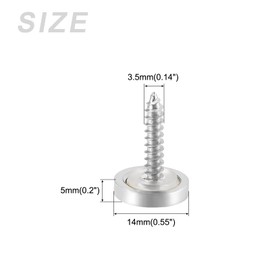 METALLIXITY 12pcs 14mm Brass Plated Screw Cap Cover Decorative Screws Screw Nails for Sign Advertising Hardware Construction Silver Tone