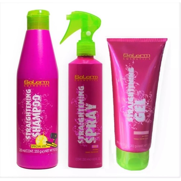 Salerm Shampoo Sin Sulfatos + Spray + Gel Liso Ultra Rápido