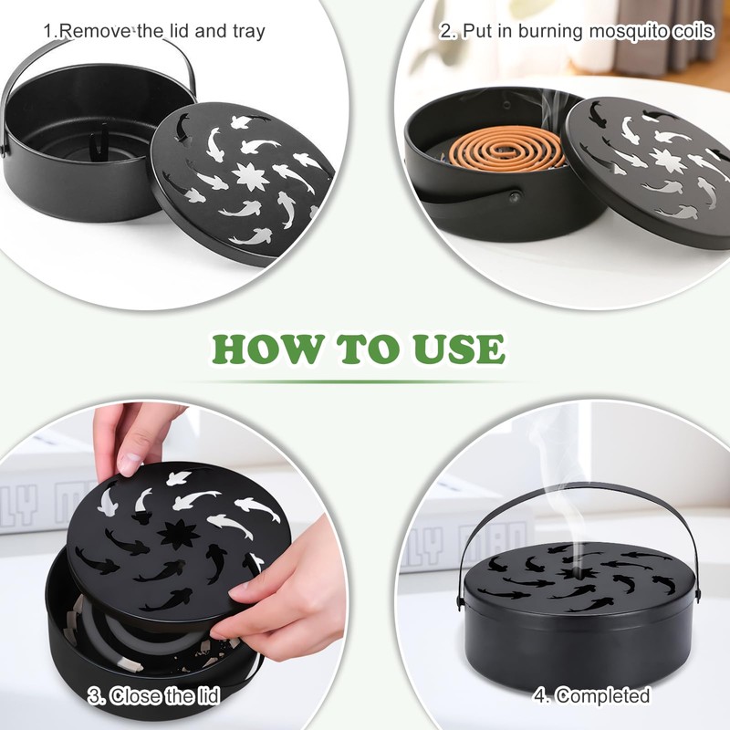 Stainless Steel Mosquito Spiral Holder, Mosquito Coil Holder, Portable Metallic