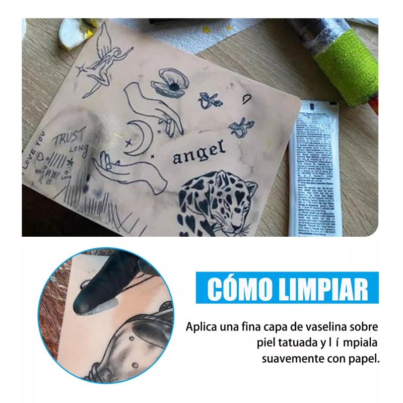 Wnatn 30 Hojas Sintética Practica Tatuar Doble Cara Tatuajes Skin