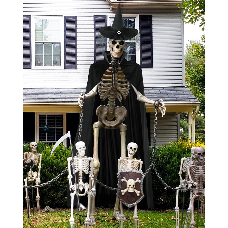 Tarpop Halloween 12 ft Skeleton Outfit Set Giant Skeleton Witch