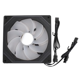 Case Cooler Fan ARGB Chassis Fan Infinite Lens Multi-Purpose 650 to 1850 RPM 47.2 CFM 140x140x25 Mm for PC (Reverse Black)
