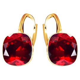 Earrings 925 Silver Austrian Zirconia - 24 Carat Gold-Plated Jewellery for Women and Girls - Drop Earrings Ideal for Gifts for Women, Sterling Silver, Cubic Zirconia