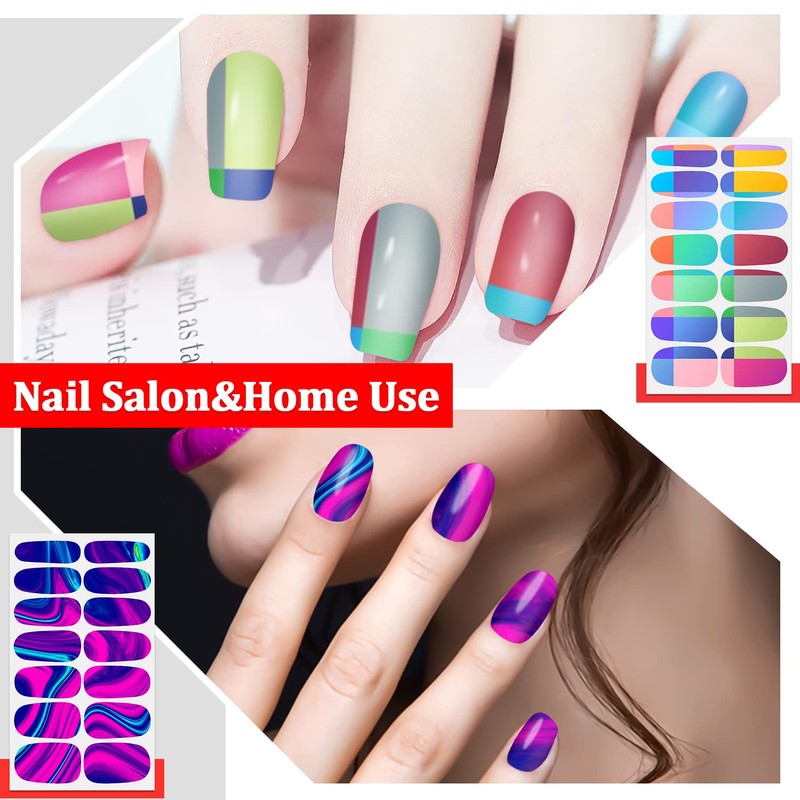 SILPECWEE Nail Wraps for Women Self Adhesive Nail Polish Stickers