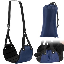 SQAQS Airplane Footrest, Airplane Footrest Adjustable Foot Hammock, Airplane Travel Accessories, Travel Essentials Hammock by Thicked Memory Cotton Filling, Relax and Comfortable for Long Flight