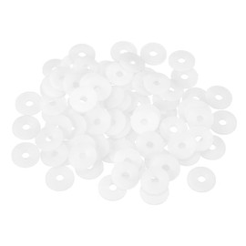 sourcing map 85Pcs M3 Nylon Flat Washers Plain Washer 3mm ID 12mm OD 1mm Thick Plastic Spacers for Screws Bolts Garden Faucet Plumbing Repair, White