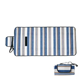 Asahi Koyo BG25-01 Leisure Sheet, Back-type, Striped, Medium Size, For 1 - 2 People, 27.6 x 57.1 inches (70 x 145 cm), Compact Storage, Folding Storage, Waterproof Back, Includes Handle, Shoulder