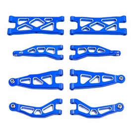 XinGeeek RC Swing Arm Kit for Arrma 1/18 Granite Grom RC Aluminum Front and Rear Suspension Arms Set Metal Upgrade Parts (Blue)