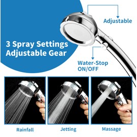 Hibbent Dog Sprayer Attachment Set for Pet Bathing and Dog Washing with 119 Inch Hose, Brass Shower Arm Diverter Valve, Handheld Shower Head, Bathroom Hose Sprayer Head Kit