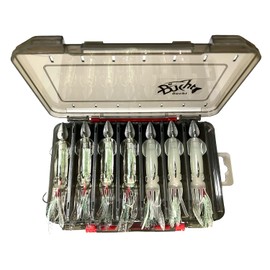 Bucht 5.5" Local Fisherman Supervised Jig Head with Double Assist Hook Worm Tylava Lure (Clear, 4 Pieces, Luminous 3 Pieces)