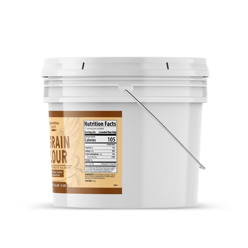 Unpretentious 9 Grain Flour, 1 Gallon, Bread & Dough, Storable,