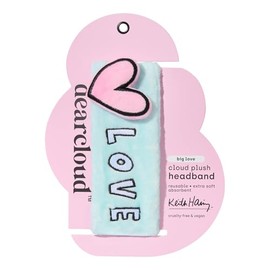 dearcloud x Keith Haring Cloud Plush Headband, Skincare Headband for Washing Face, Makeup, and Self Care (Big Love)