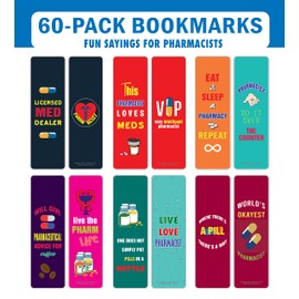 Creanoso I am a Pharmacist Bookmarks (60-Pack) – Daily Inspirational Card Set – Interesting Book Page Clippers – Great Gifts for Pharmacists and Aspiring Pharmacists