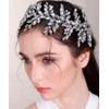 Chargances Bride Wedding Rhinestone Hair Vine Bridal Pink Crystal Headband