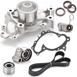 Nakuuly Engine Timing Belt Kit with Water Pump Compatible with 2001-2010 Highlander Camry Sienna Solara Lexus ES300 RX330 3.0L 1MZFE/ 3.3L 3MZFE V6 DOHC 24V # TKT-026