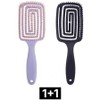 Zerot Hair Brush Hair Volume Comb 1+1, 2 Pieces, Black+Purple / 제롯 헤어 브러쉬 머리 볼륨 빗 1+1, 2개, 블랙+퍼플